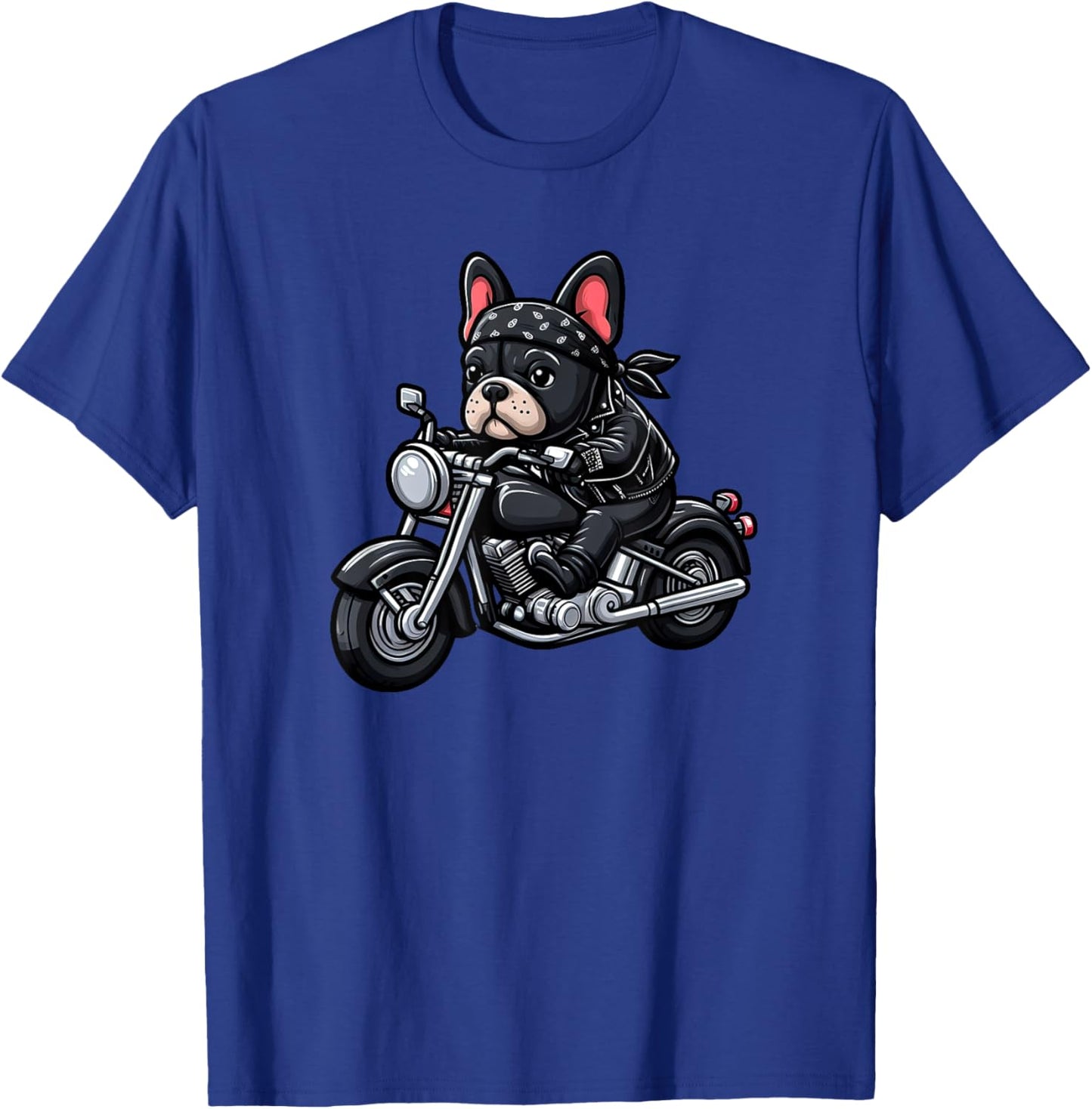 French Bulldog Biker Funny Dog Motorcycle Women Kids T-Shirt - T-Shirt | Royal