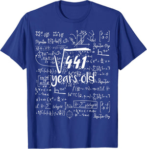 Square Root Of 441 - 21st Birthday 21 Years Old Math Bday T-Shirt - T-Shirt | Royal