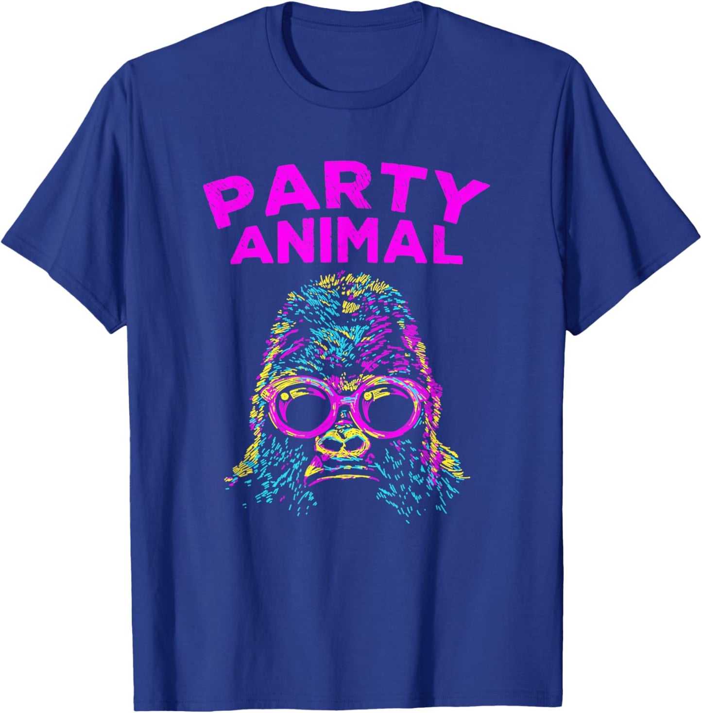 Cute Gorilla Party Animal Lover Colorful Monkey T-Shirt - T-Shirt | Royal