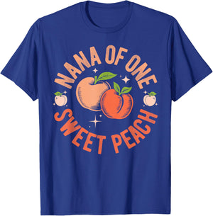 Nana First Birthday One Sweet Peach Bday Family Matching T-Shirt - T-Shirt | Royal