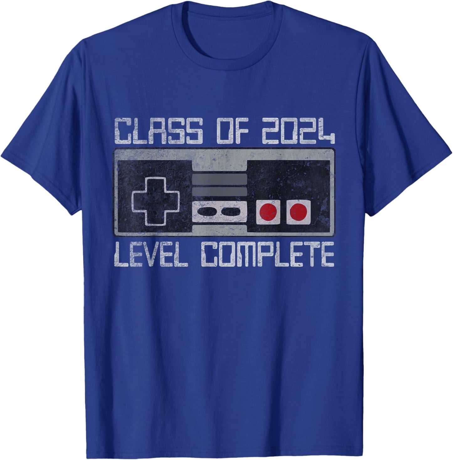 Class Of 2024 Level Complete Senior Graduation Gamer Grad T-Shirt - T-Shirt | Royal