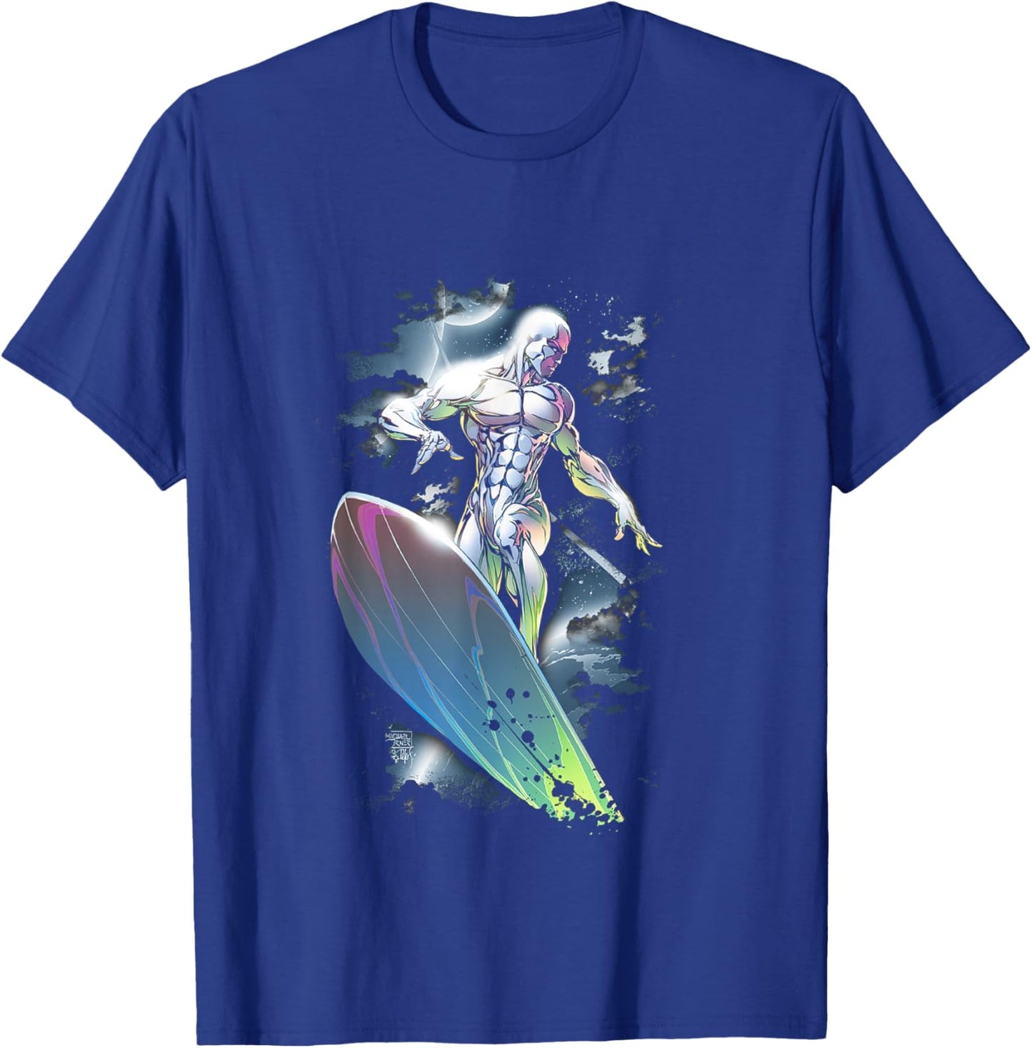 Marvel Comics Retro Classic Silver Surfer Shiny Colors Shot T-Shirt - T-Shirt | Royal