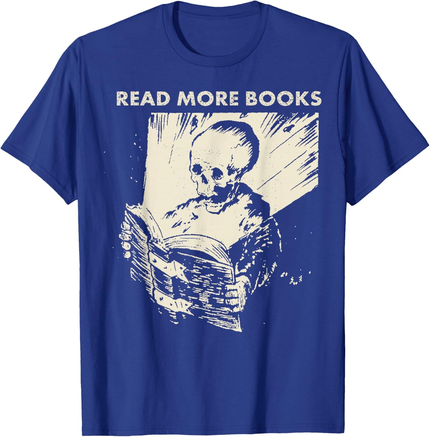 Skeleton Read More Books T-Shirt - T-Shirt | Royal