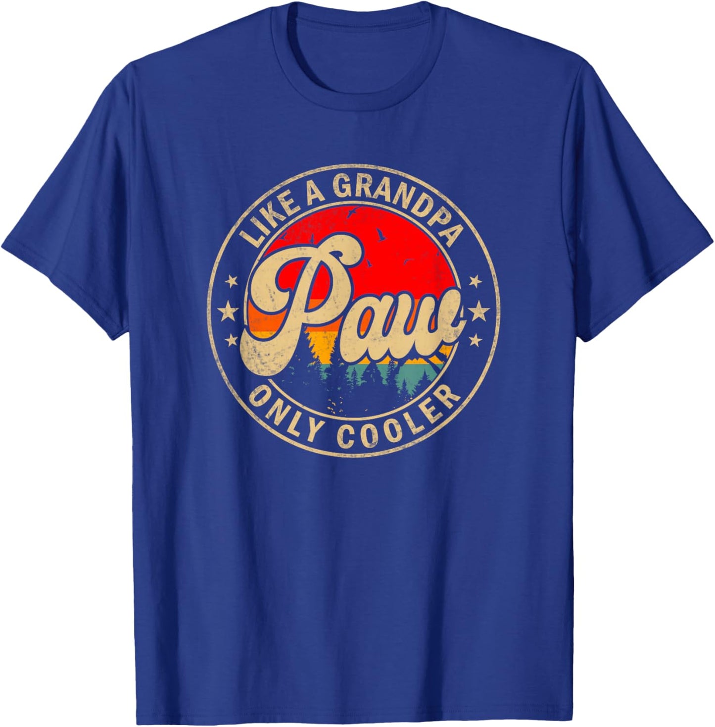 Paw Like A Grandpa Only Cooler Funny Papa Grandpa T-Shirt - T-Shirt | Royal