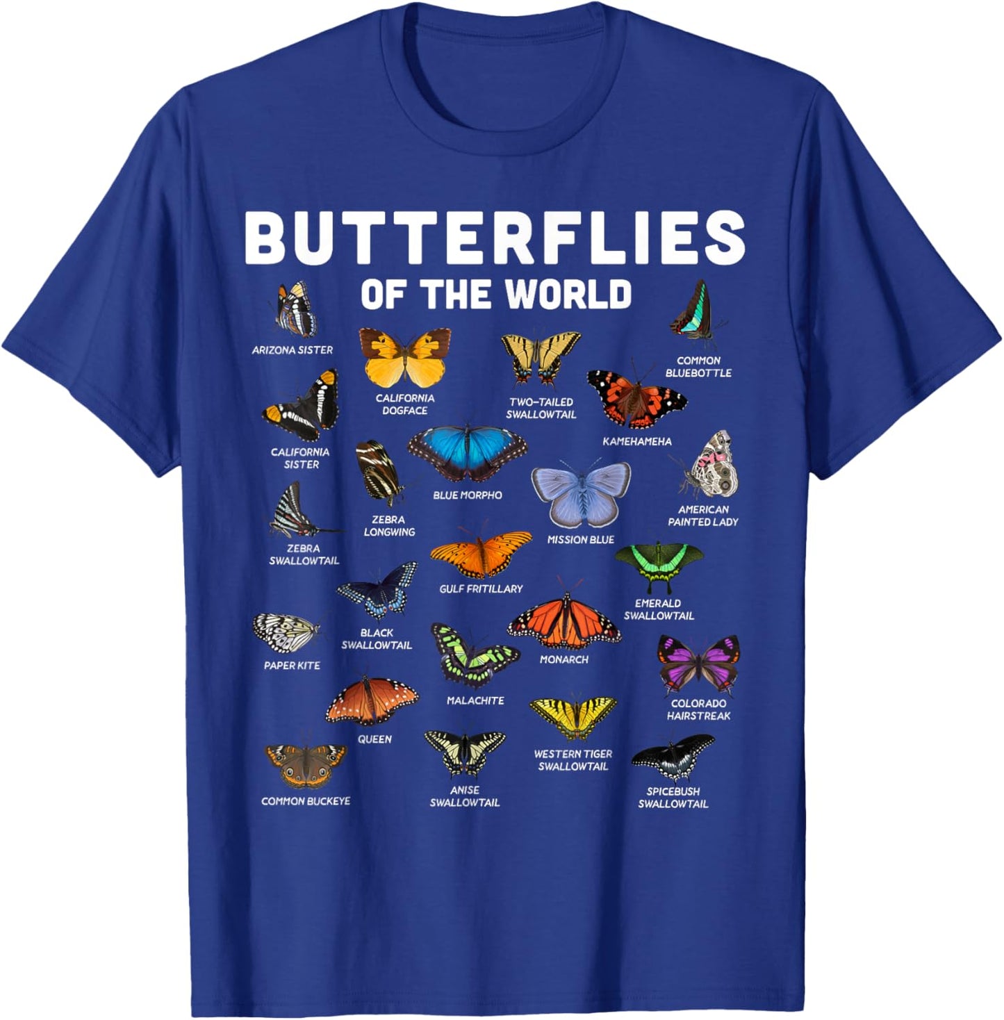 Butterfly Shirt Butterflies Of The World Butterfly Lover T-Shirt - T-Shirt | Royal
