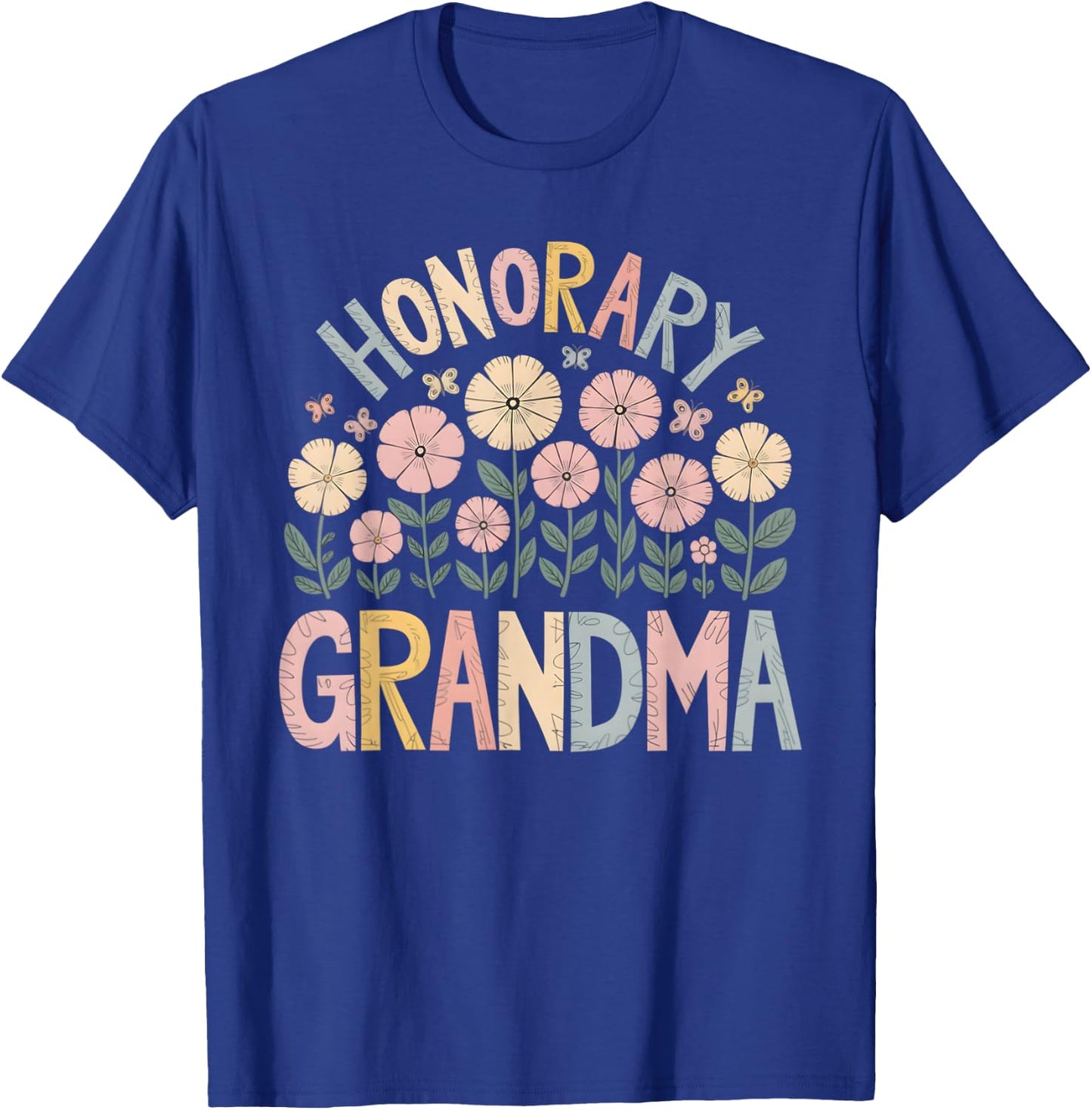 Honorary Grandma Floral T-Shirt - T-Shirt | Royal