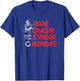 Ride Crash Swear Repeat Funny MTB Mountain Bike Cycling T-Shirt - T-Shirt | Royal