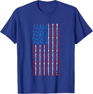 Clarinet American Flag 4th of July Men Women Clarinetist USA T-Shirt - T-Shirt | Royal