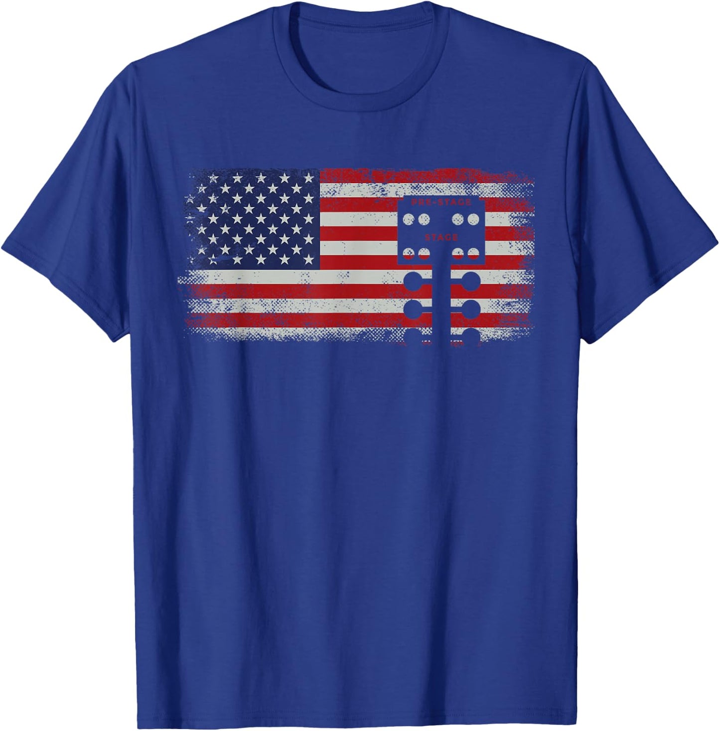 Drag Racing Race Car American Flag Vintage T-Shirt - T-Shirt | Royal