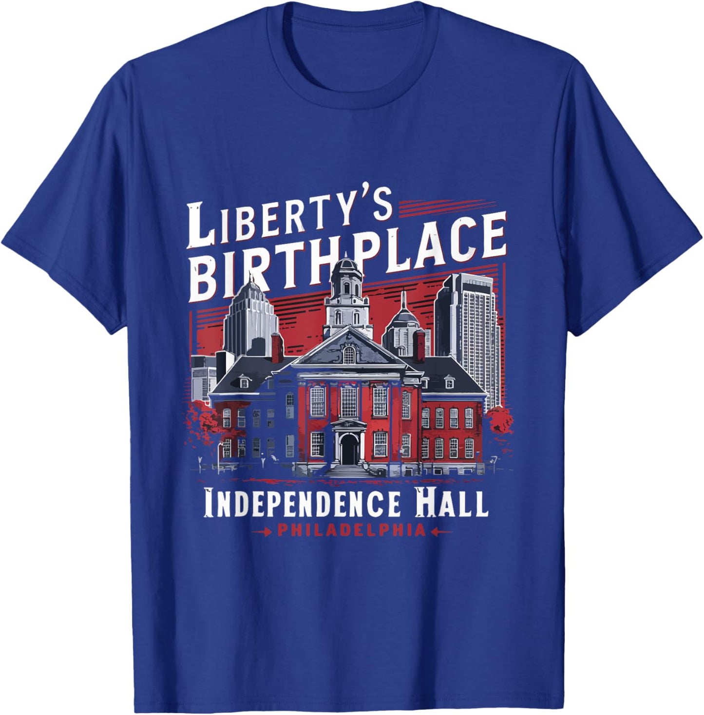Liberty Bell Independence Hall Philadelphia T-Shirt - T-Shirt | Royal