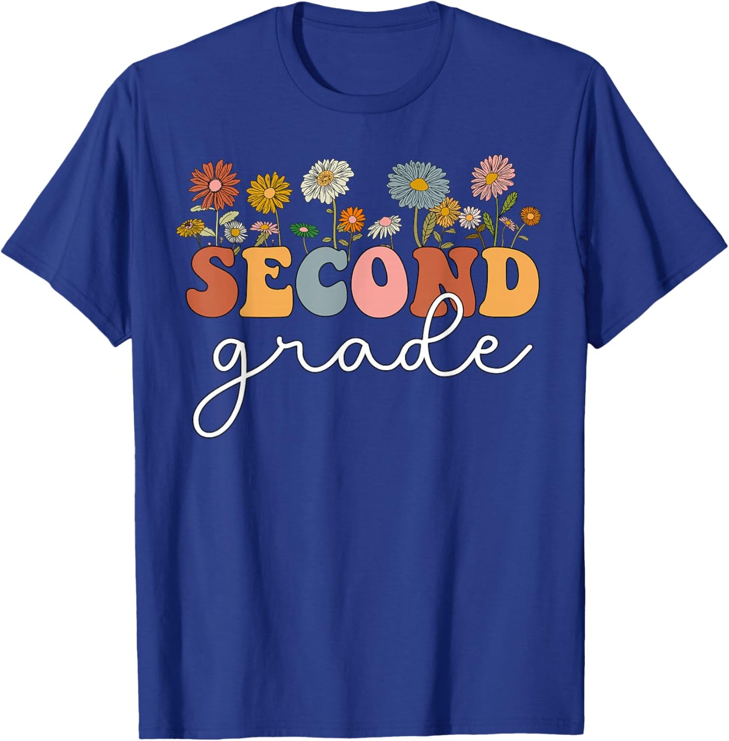 Second Grade Teacher Wildflower 2nd Grade Back To School T-Shirt - T-Shirt | Royal