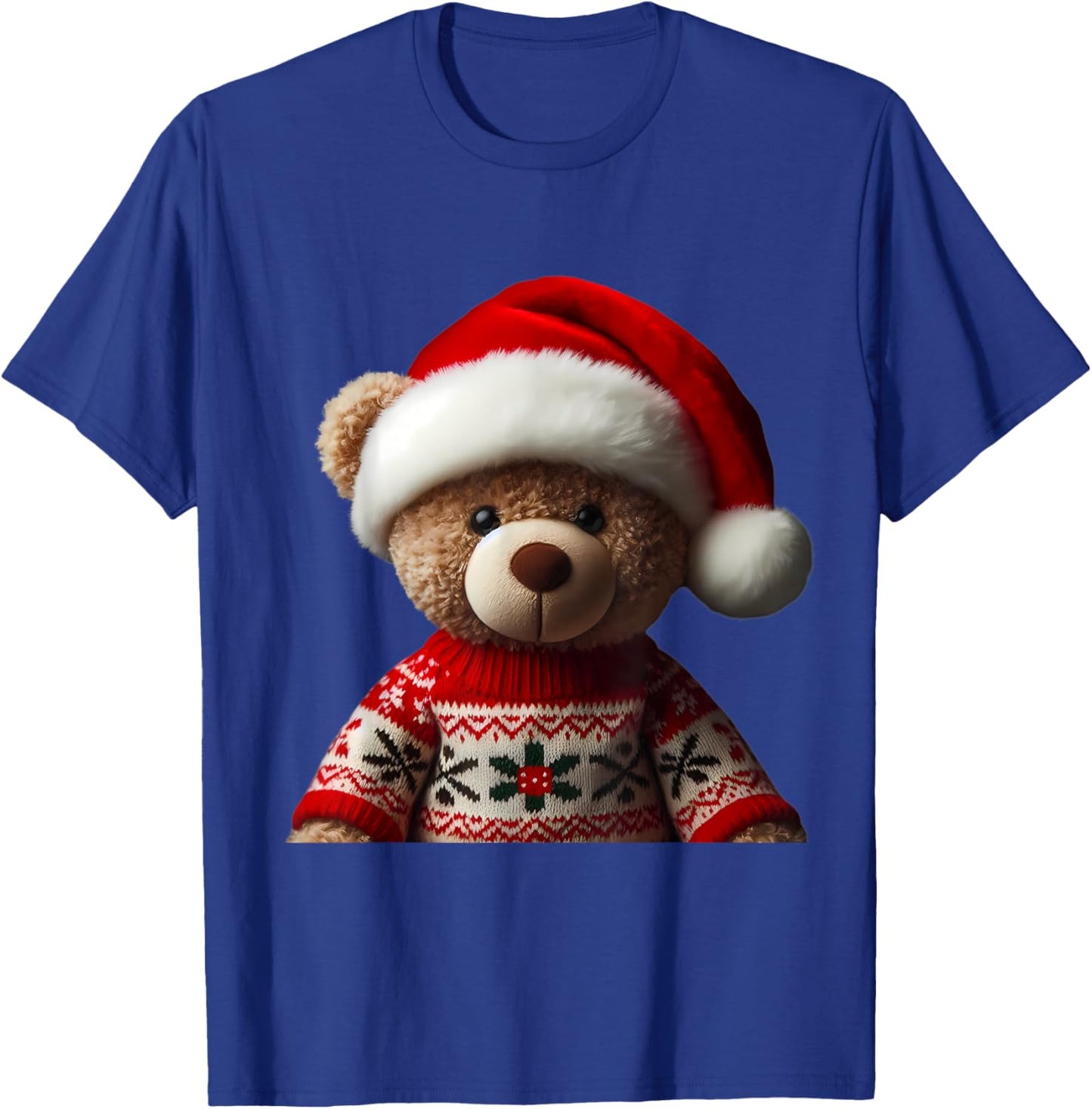Teddy Bear With Santa Hat Christmas Xmas Lover Kids Toddlers T-Shirt - T-Shirt | Royal