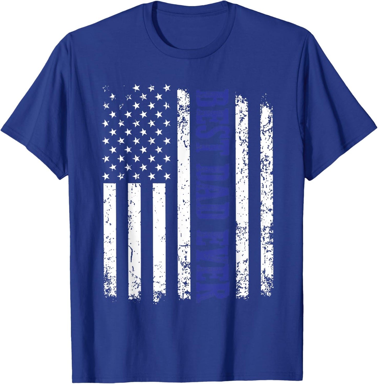 Best Dad Ever American Flag Police Father's Day T-Shirt - T-Shirt | Royal