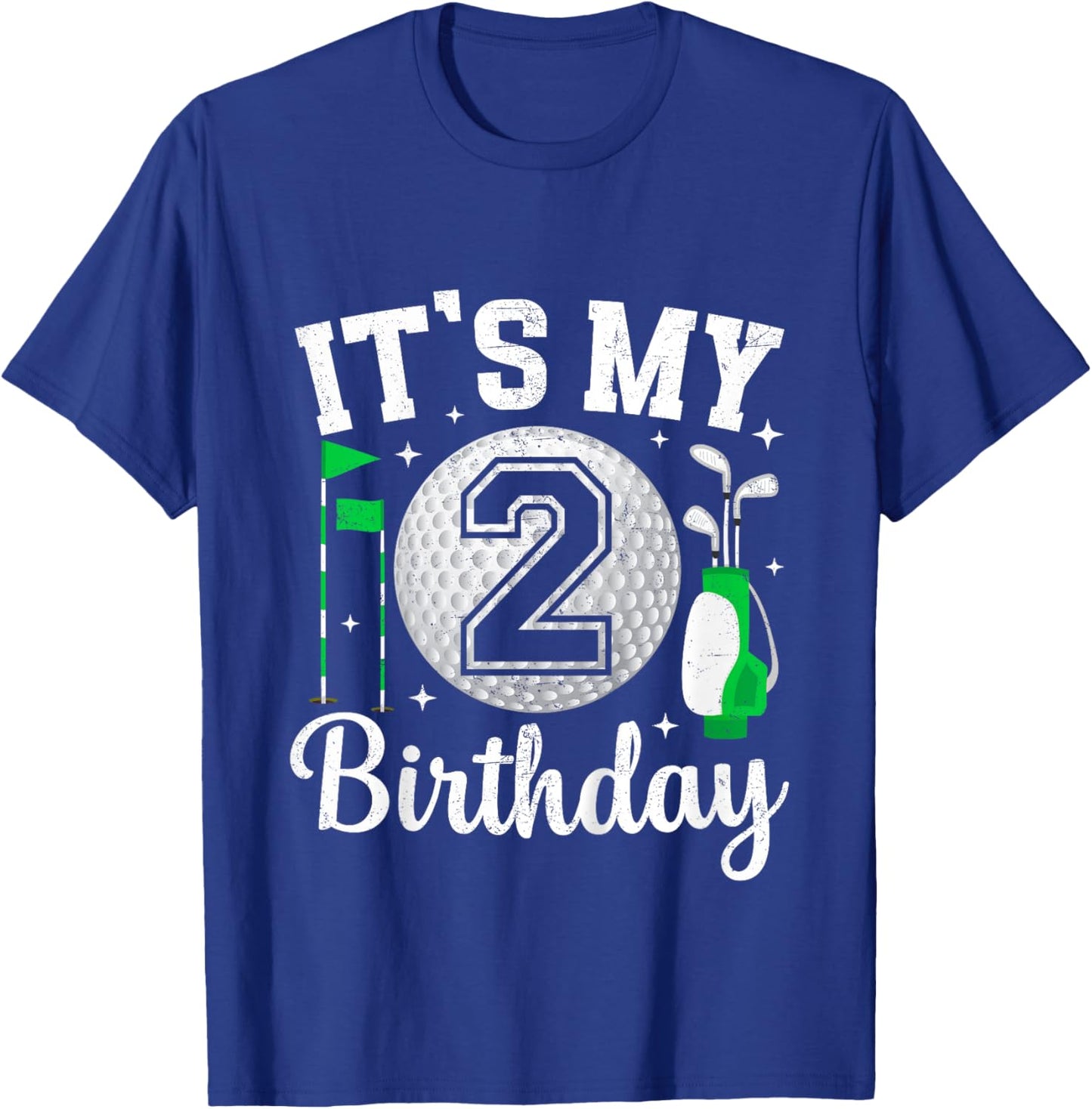 Kids It's My 2nd Birthday Golf 2 Year Old Golf Player Birthday T-Shirt - T-Shirt | Royal