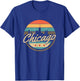 Chicago Flag Skyline Vintage Illinois USA Souvenir T-Shirt - T-Shirt | Royal