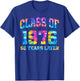 Tie Dye Class of 1976 Reunion 50 Year Alumni High School T-Shirt - T-Shirt | Royal