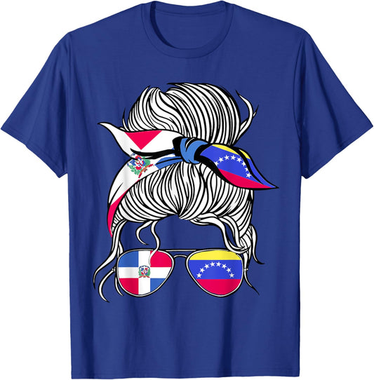 Dominican Republic Flag Venezuela Grown Women Girl Country T-Shirt - T-Shirt | Royal