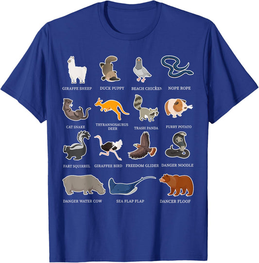 Animals Of The World - Rare Exotic Animals Funny Animal T-Shirt - T-Shirt | Royal