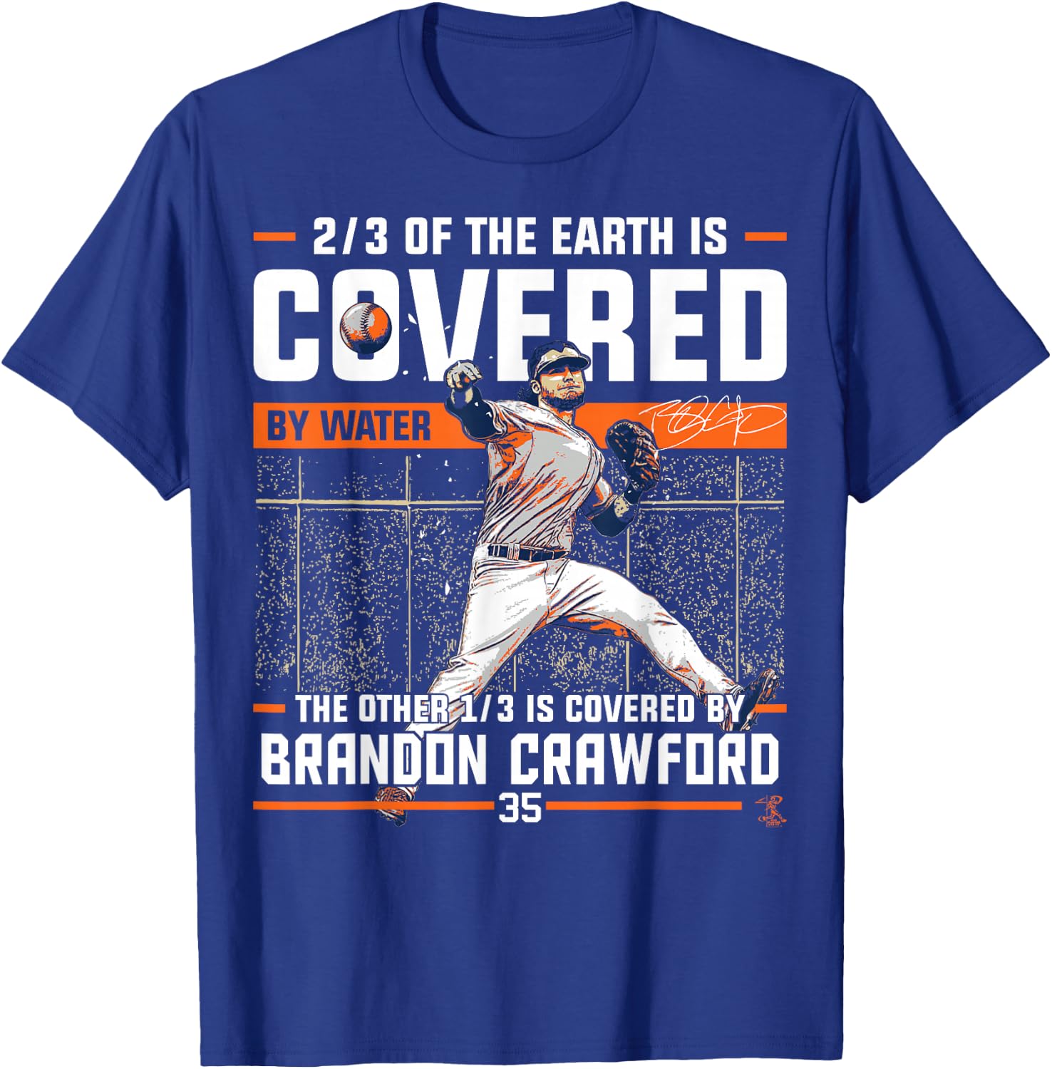 Brandon Crawford Covered By - Apparel T-Shirt - T-Shirt | Royal