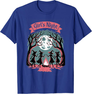 Girl's Night Witch Coven Halloween motif Spooky Fun banner T-Shirt - T-Shirt | Royal