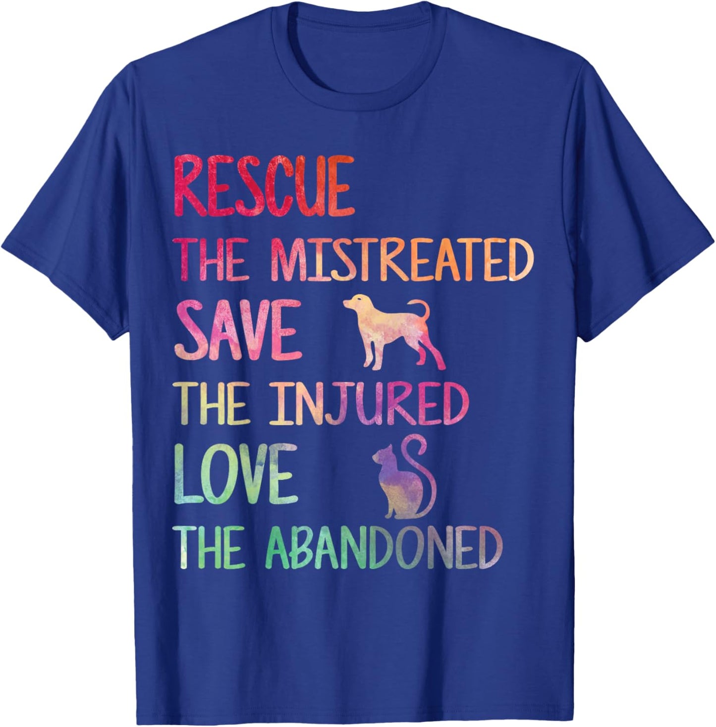 RESCUE SAVE LOVE PET Animal Shelter Volunteer Gifts T-Shirt - T-Shirt | Royal