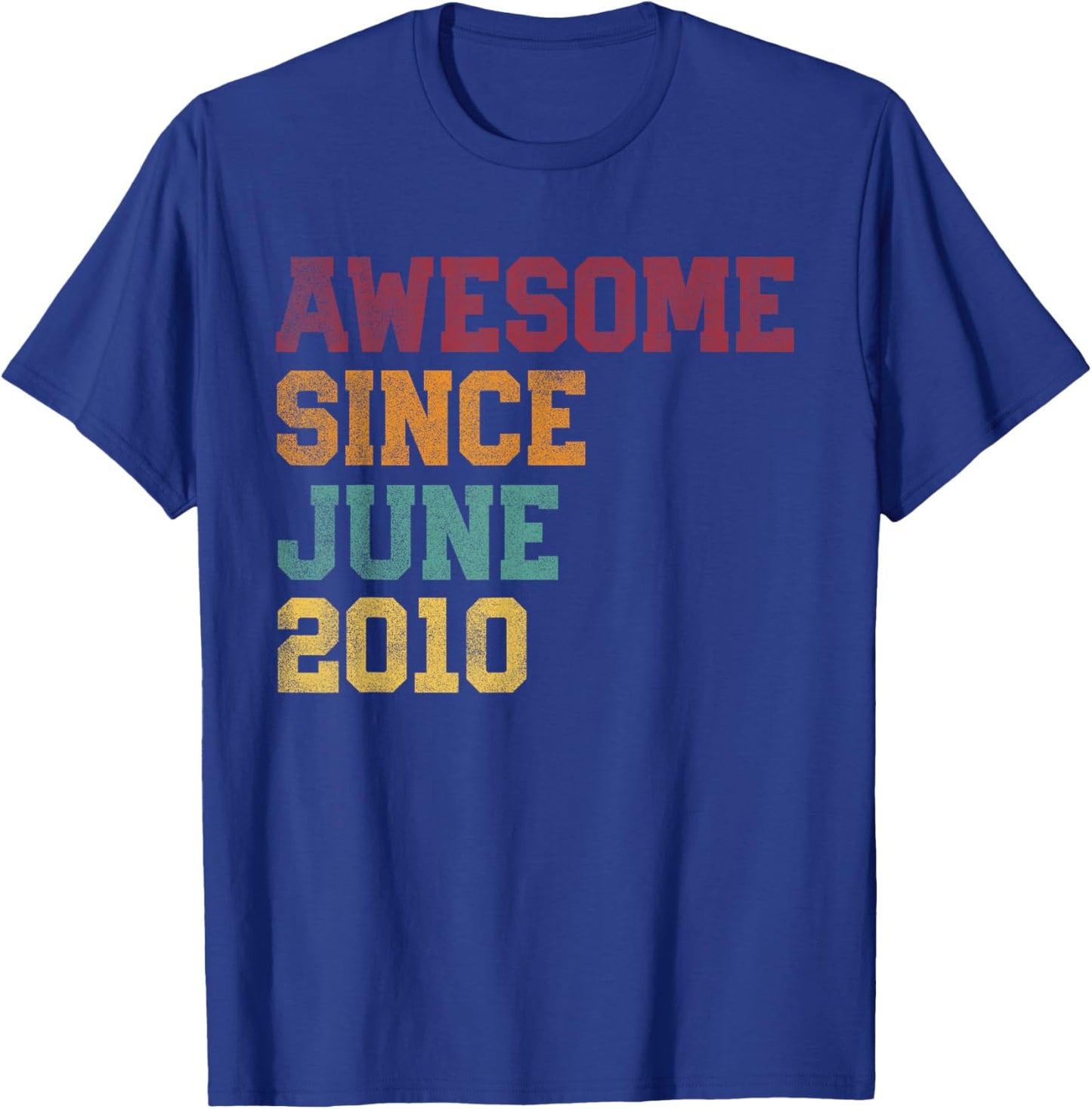 Awesome Since June 2010 16th Birthday 16 Years Old - Retro T-Shirt - T-Shirt | Royal