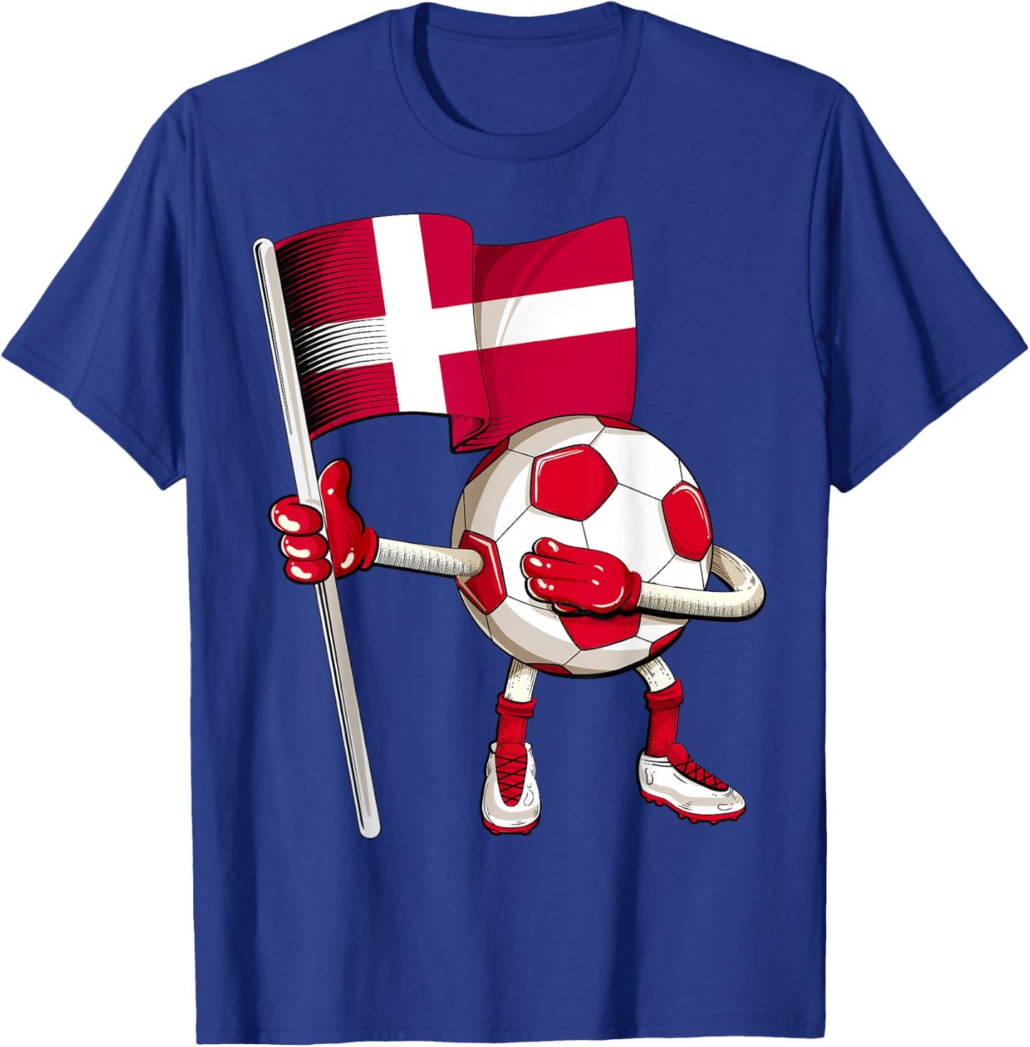 Denmark Soccer Jersey Danish Flag Football Dab Funny T-Shirt - T-Shirt | Royal
