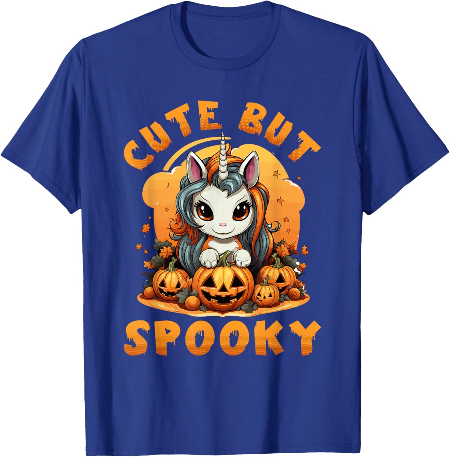 Cute Unicorn Halloween, Cute But Spooky Unicorn Girls T-Shirt - T-Shirt | Royal