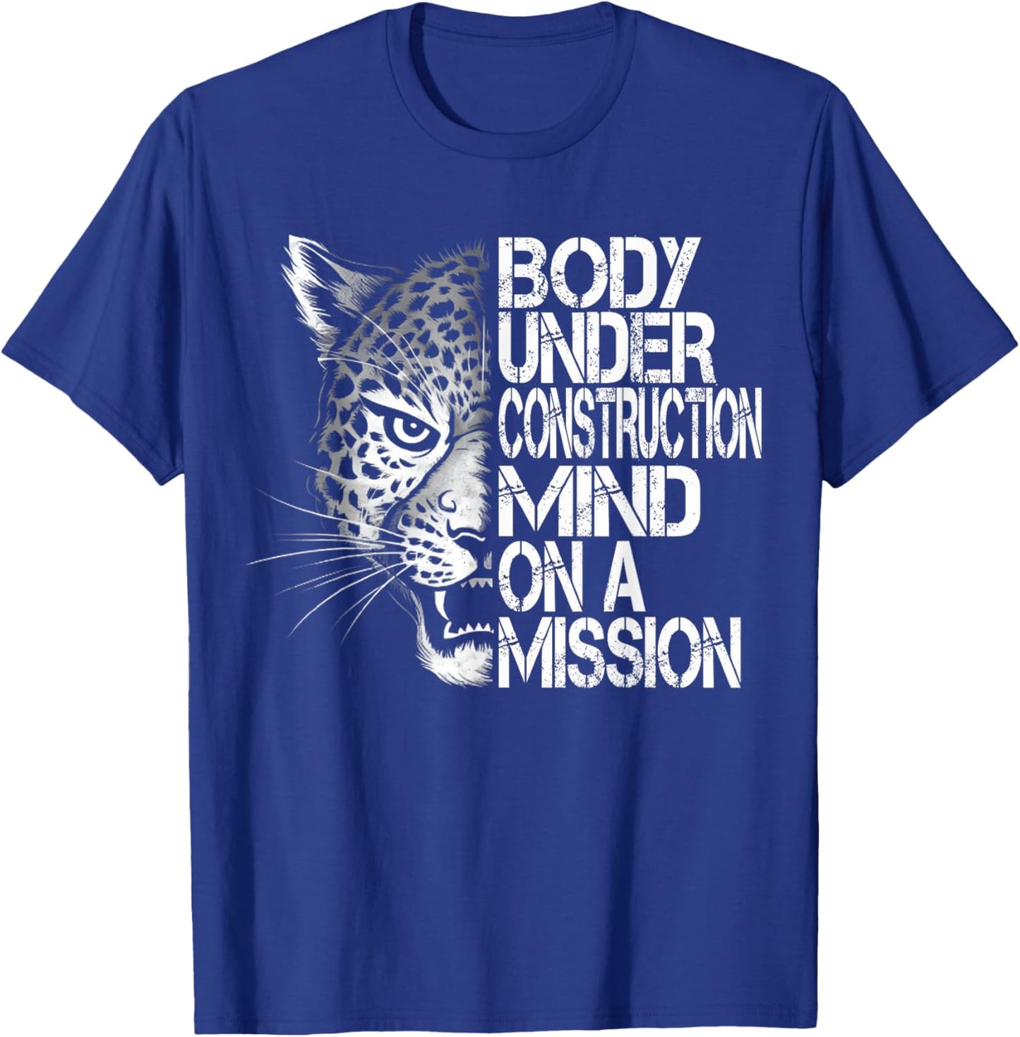 Tiger Gym Lovers Men Women Workout Body under construction T-Shirt - T-Shirt | Royal