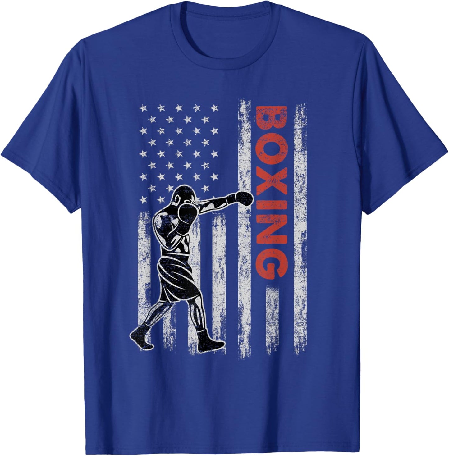 Boxing Lovers Vintage American Flag 4th Of July Gift Kids Men T-Shirt - T-Shirt | Royal