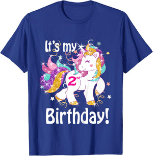 Its My 2nd Birthday Unicorn Outfits for toddler girls gift T-Shirt - T-Shirt | Royal