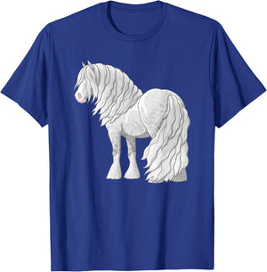 White Dapple Gray Gypsy Vanner Irish Cob Draft Horse T-Shirt - T-Shirt | Royal