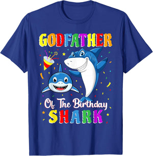 Godfather Of The Shark Birthday Family Birthday Godson T-Shirt - T-Shirt | Royal