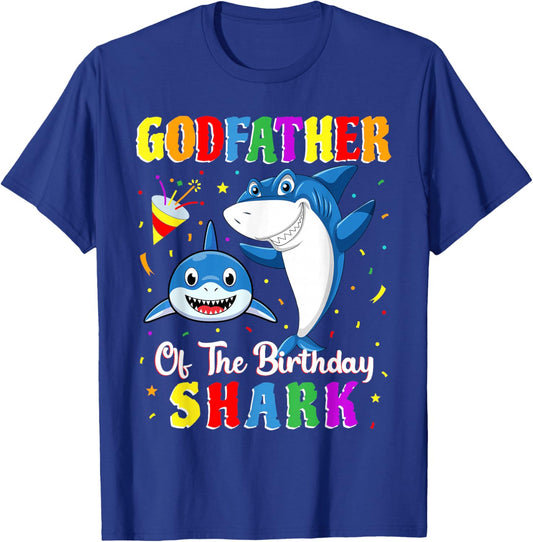 Godfather Of The Shark Birthday Family Birthday Godson T-Shirt - T-Shirt | Royal