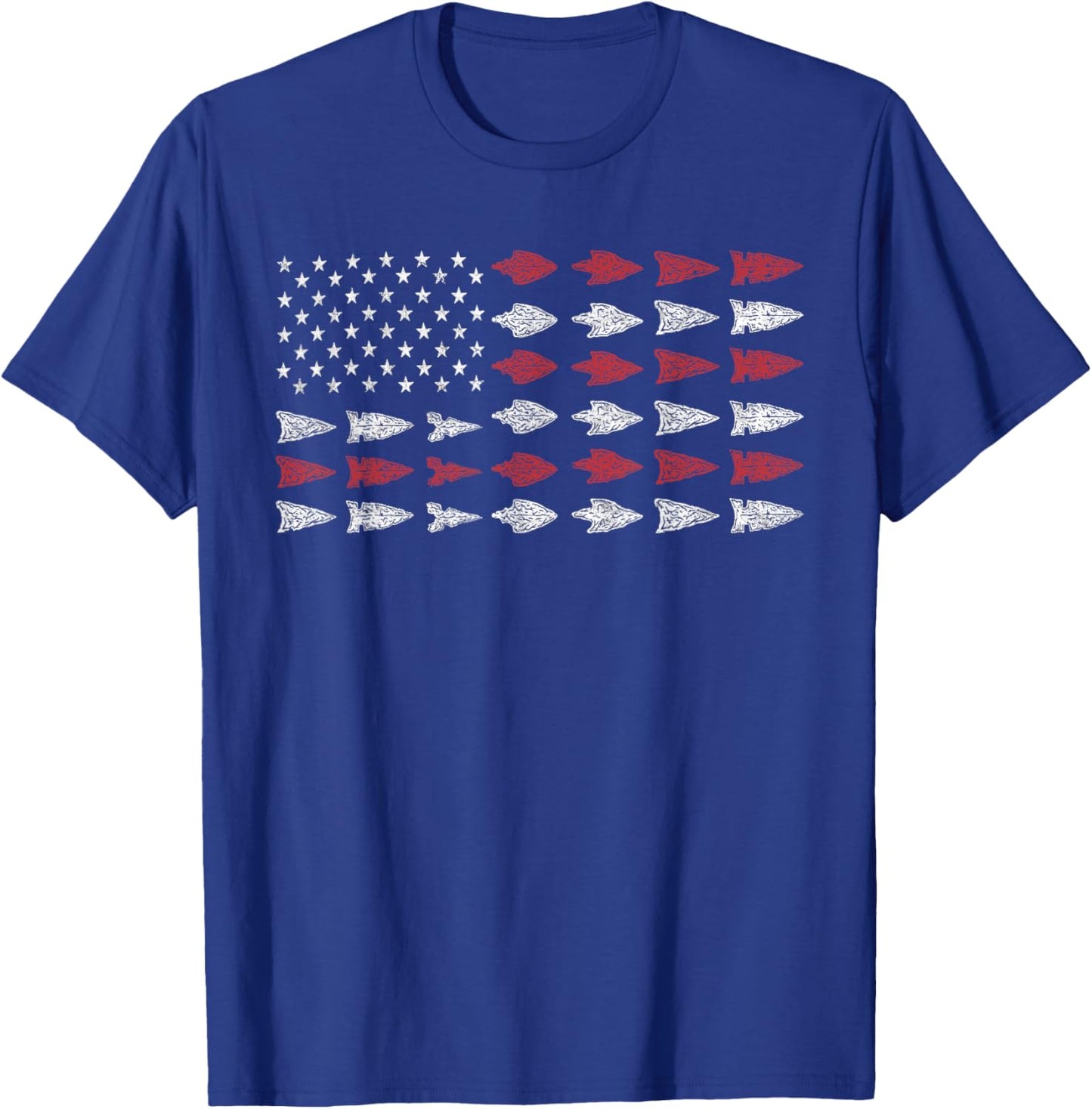 Arrowhead Hunting USA Flag Arrowhead Hunter T-Shirt - T-Shirt | Royal