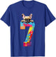 Dog 7 Years French Bulldog 7th Birthday T-Shirt - T-Shirt | Royal