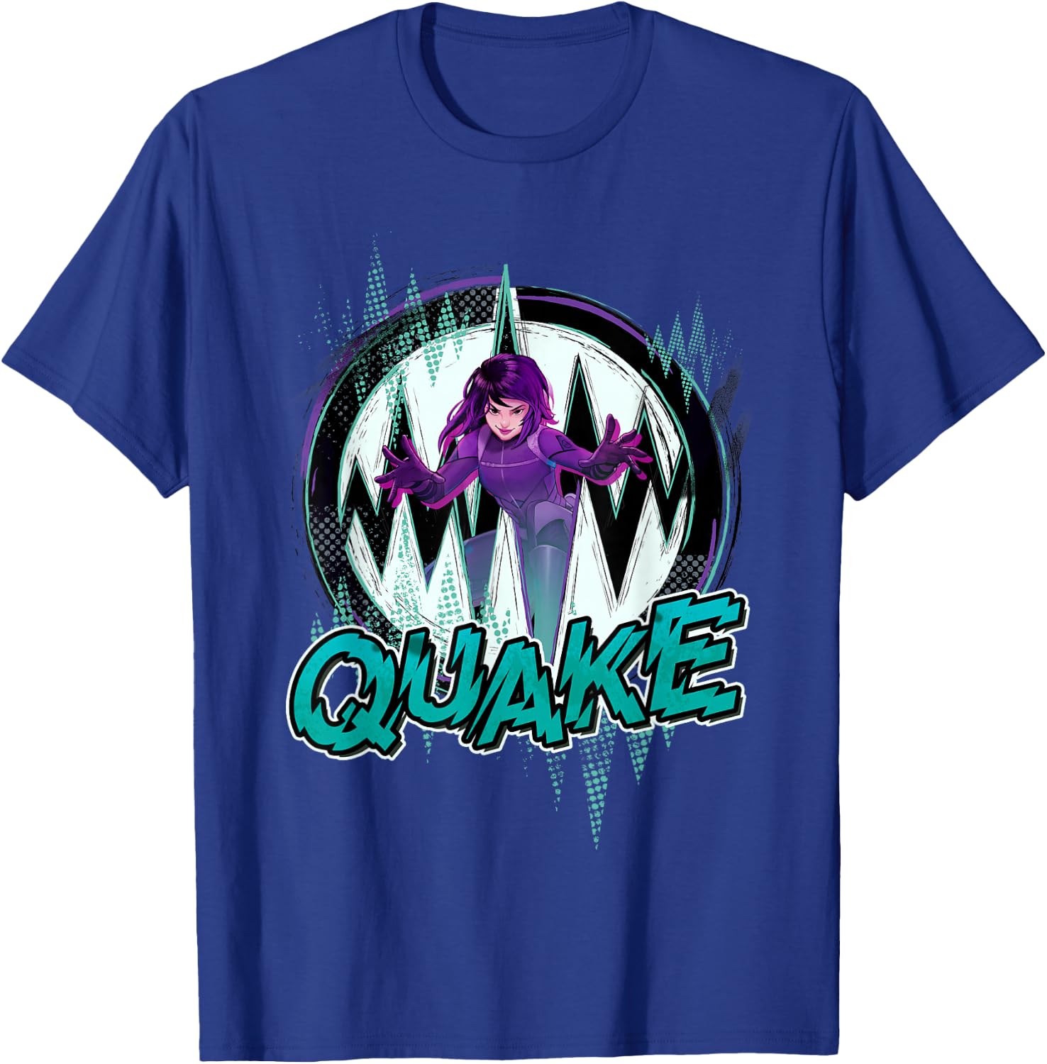 Marvel Rising Secret Warriors Quake Action Pose Logo T-Shirt - T-Shirt | Royal