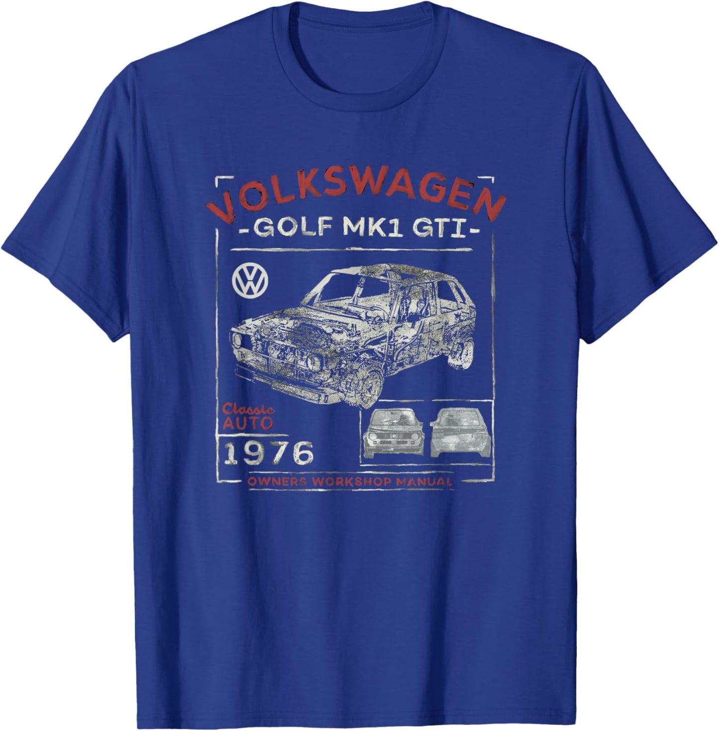 Volkswagen Golf MK1 GTI Owners Workshop Manual T-Shirt - T-Shirt | Royal