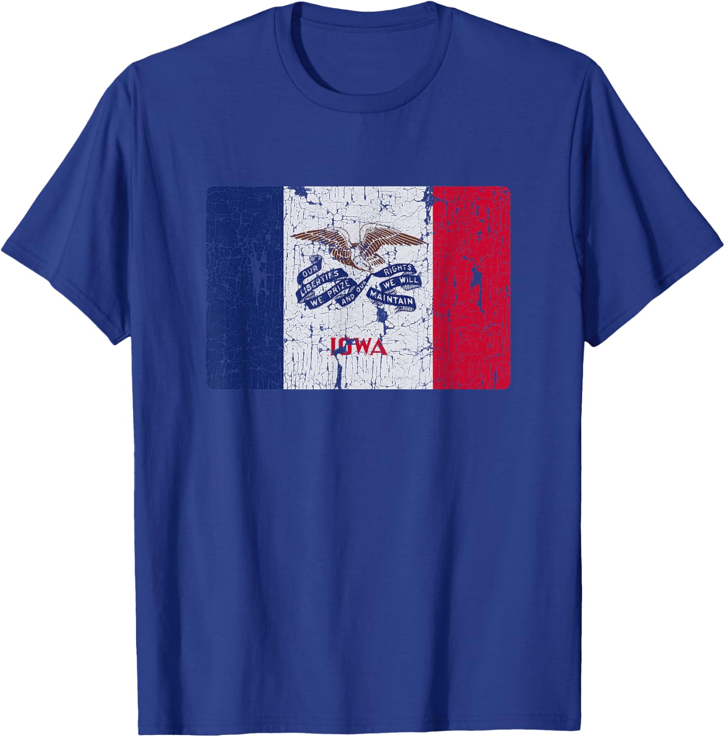Vintage Iowa Flag IA Souvenir T-Shirt - T-Shirt | Royal