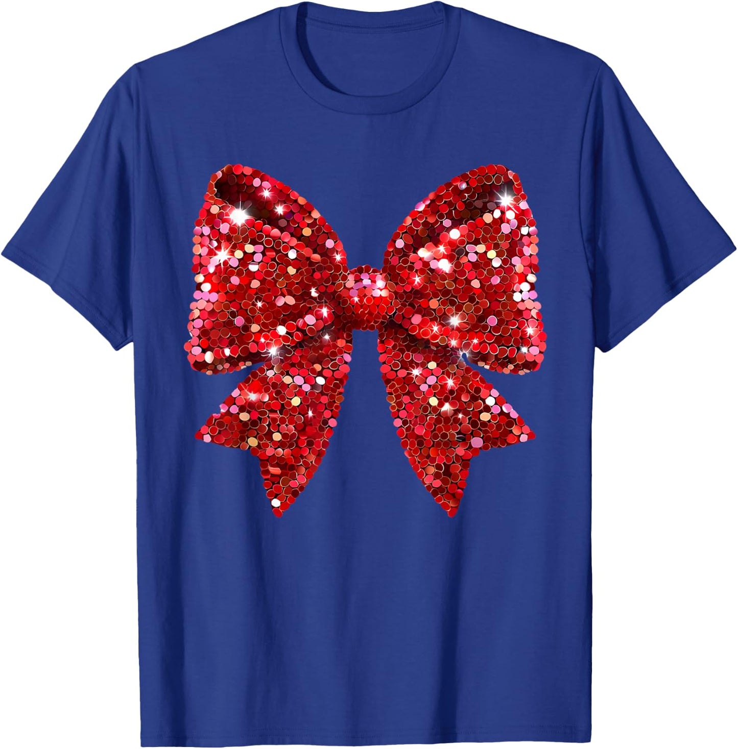 Red Coquette Bow Disco Ball Christmas Holiday Women Girl Kid T-Shirt - T-Shirt | Royal