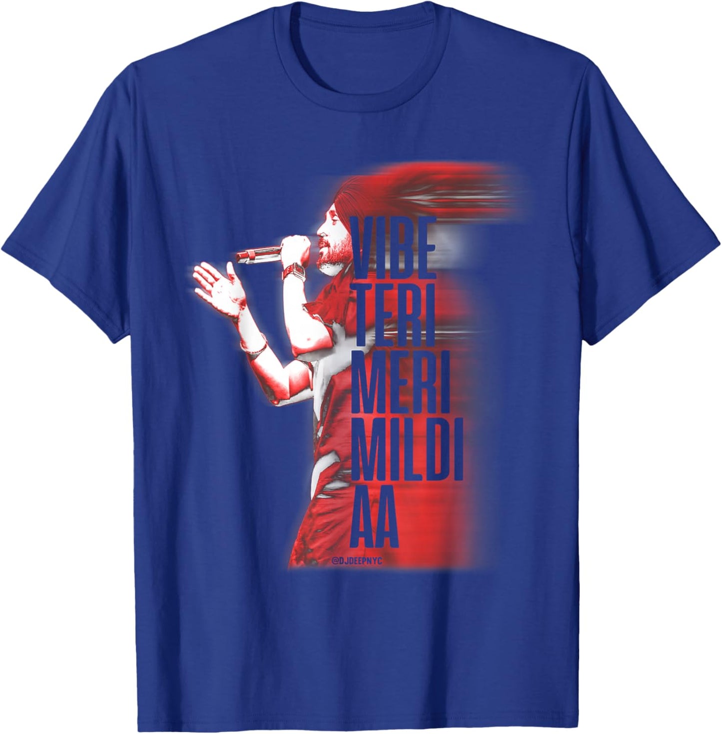 DJ DEEP NYC Vibe Teri Meri Mildi Aa | Desi Apparel | DILJIT , Small, Black T-Shirt - T-Shirt | Royal