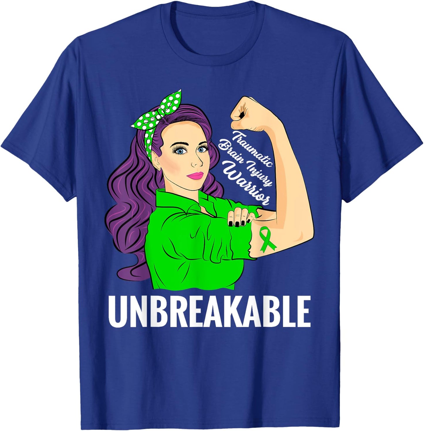 Traumatic Brain Injury Warrior TBI Awareness T-Shirt - T-Shirt | Royal