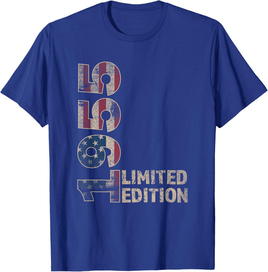 70th Birthday Gift men Vintage born 1955 turning 70 Year Old T-Shirt - T-Shirt | Royal