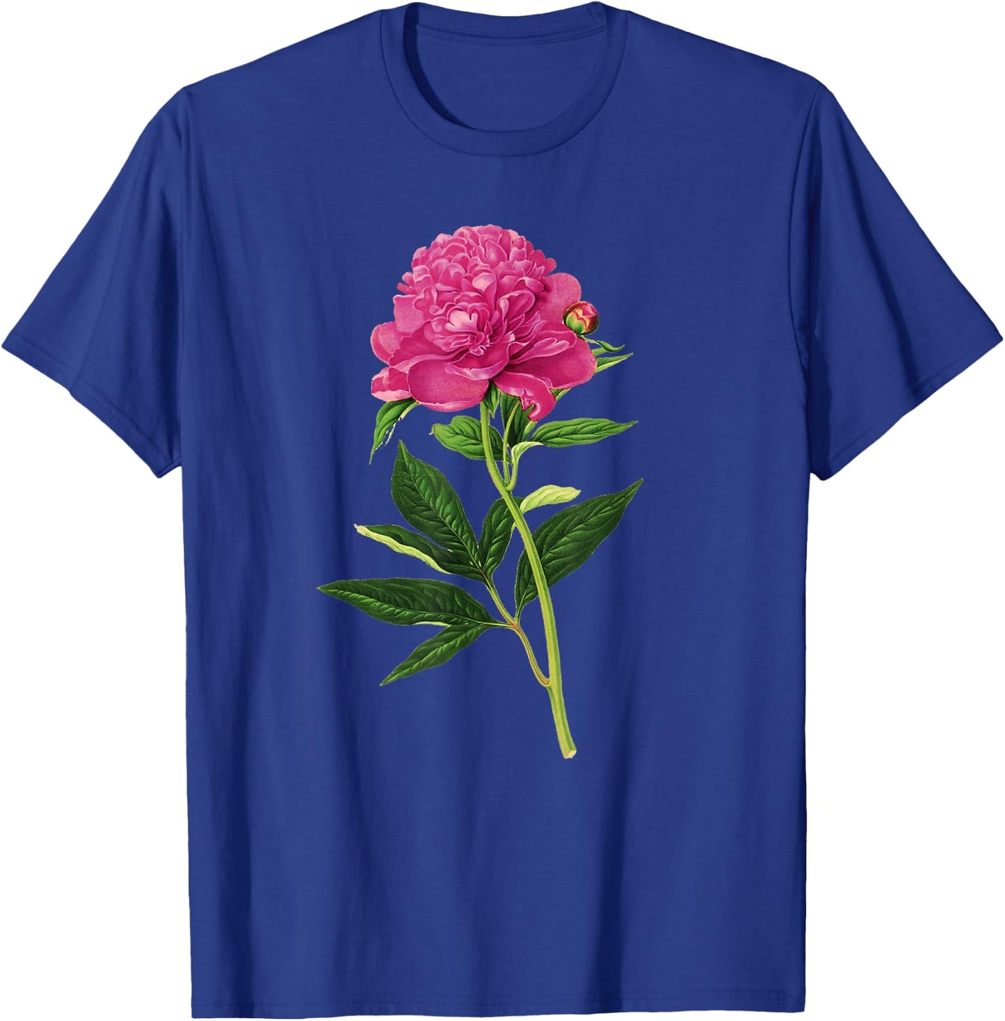 Vintage Botanical Print, Fuchsia Pink Peony T-Shirt - T-Shirt | Royal