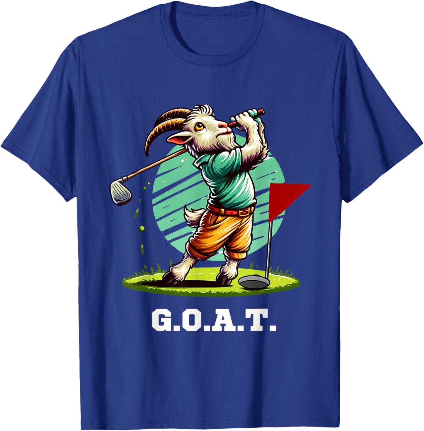 G.O.A.T. Goat Golfer Golfing Golf Funny T-Shirt - T-Shirt | Royal