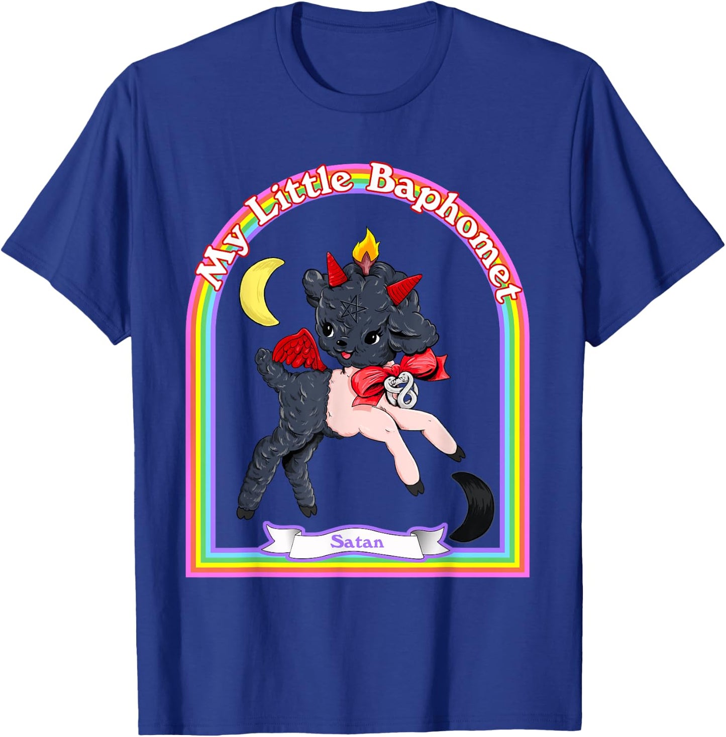 Baphomet Cute Satan Kawaii Retro Vintage Satanic Atheist T-Shirt - T-Shirt | Royal