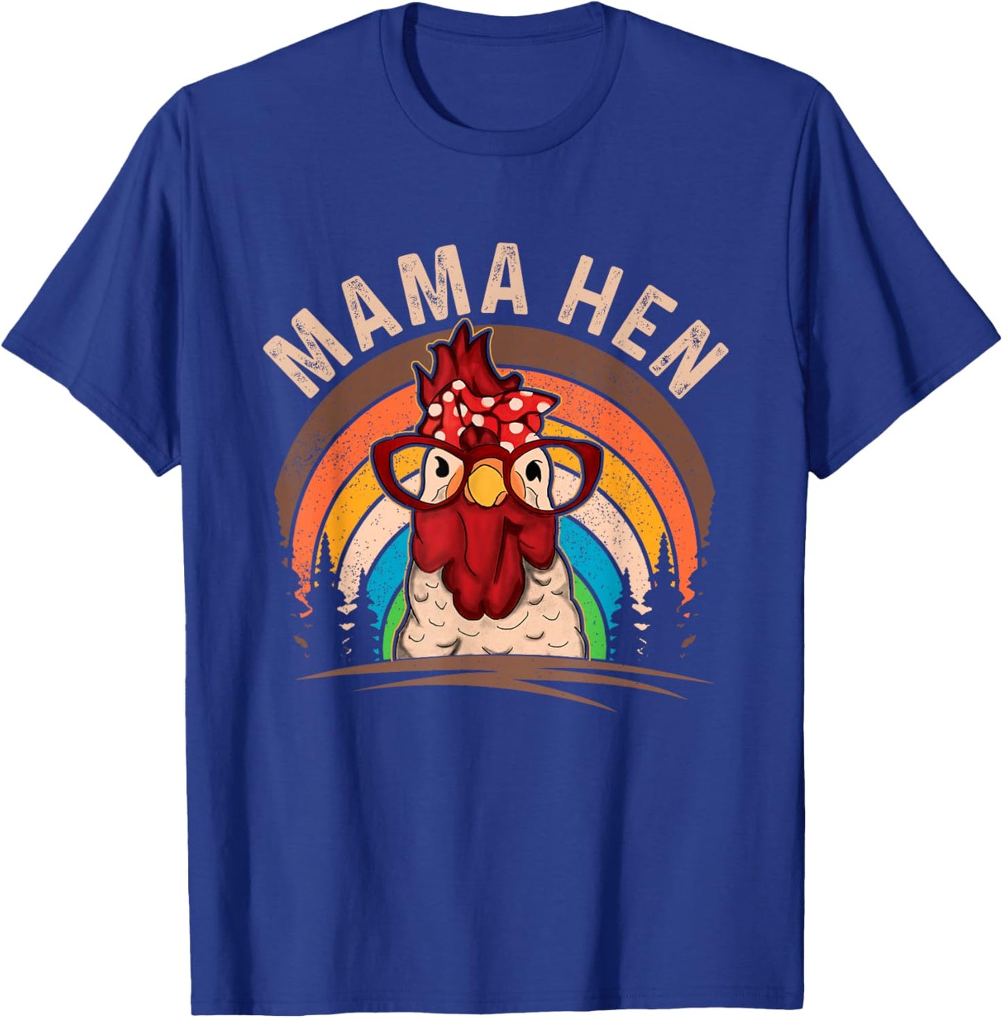 Mama Hen Vintage Retro Chicken Mom Chicken Lady Mother's Day T-Shirt - T-Shirt | Royal