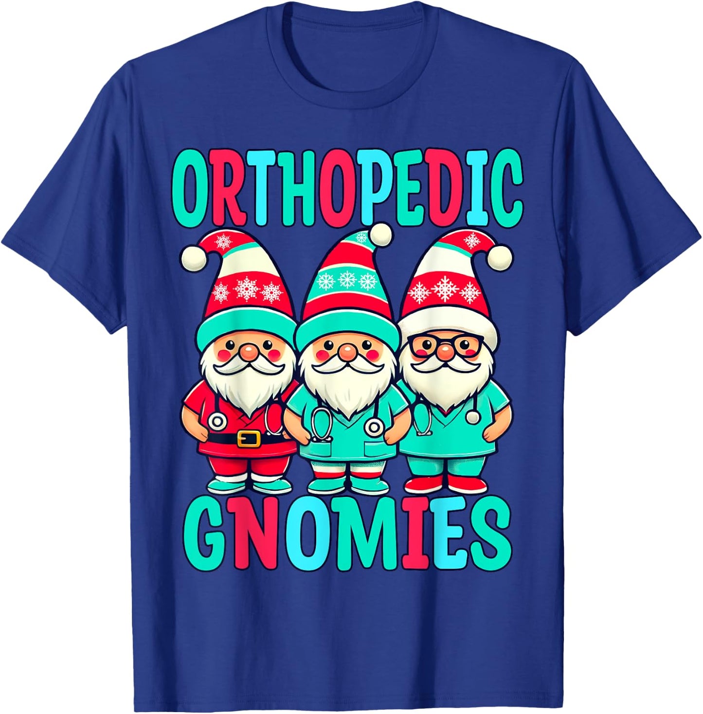 Orthopedic Christmas Gnomes Nurse Doctor Practitioner T-Shirt - T-Shirt | Royal