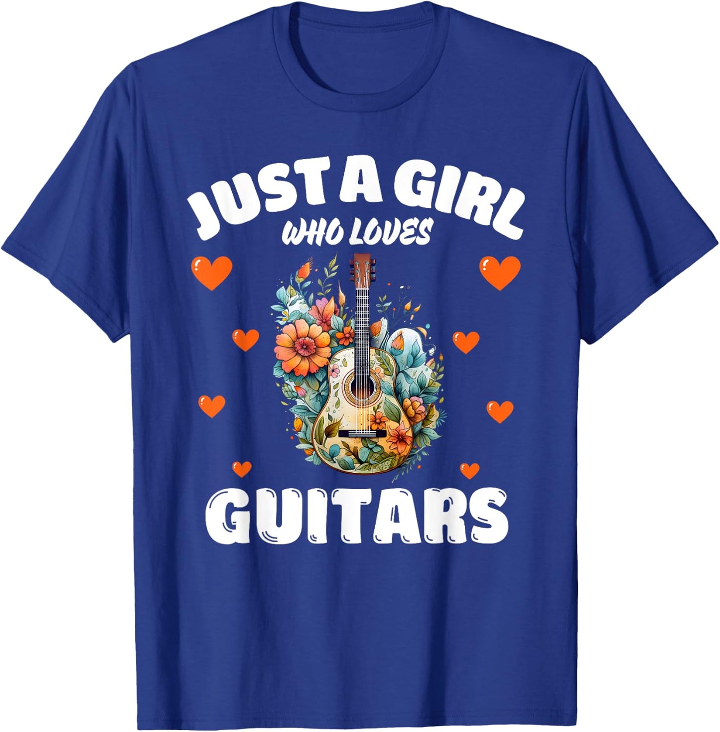 Just A Girl Who Loves Guitars, Music Lover Guitarist T-Shirt - T-Shirt | Royal