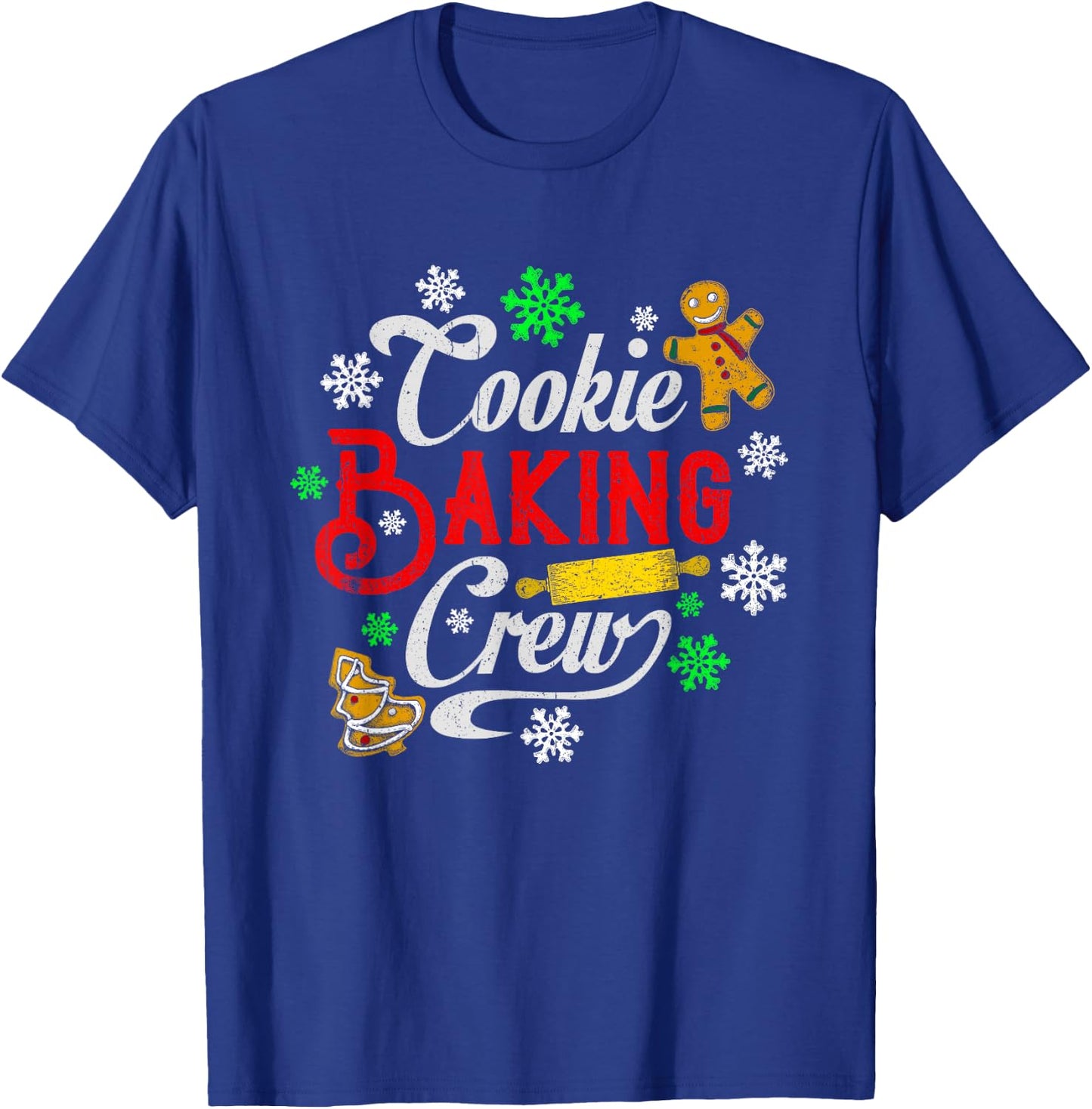 Cookie Baking Crew Christmas Baker Gingerbread Cookies T-Shirt - T-Shirt | Royal